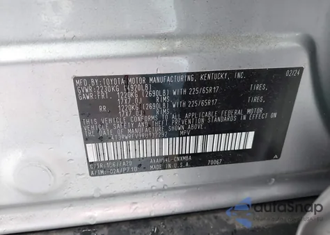2024 Toyota Rav4 Hybrid Xle z USA, uszkodzony, nr VIN 4T3RWRFV9RU132292
